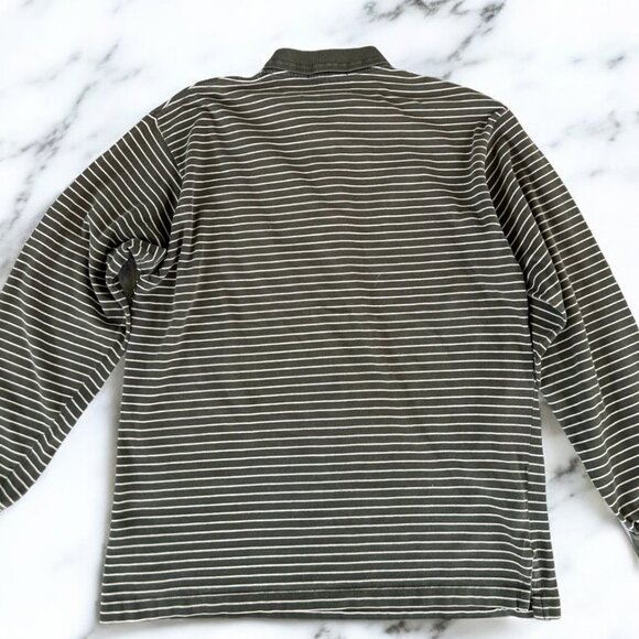 Ralph Lauren Men's Size Large Green Striped Polo Shirt Long Sleeves Cotton - Picture 8 of 9